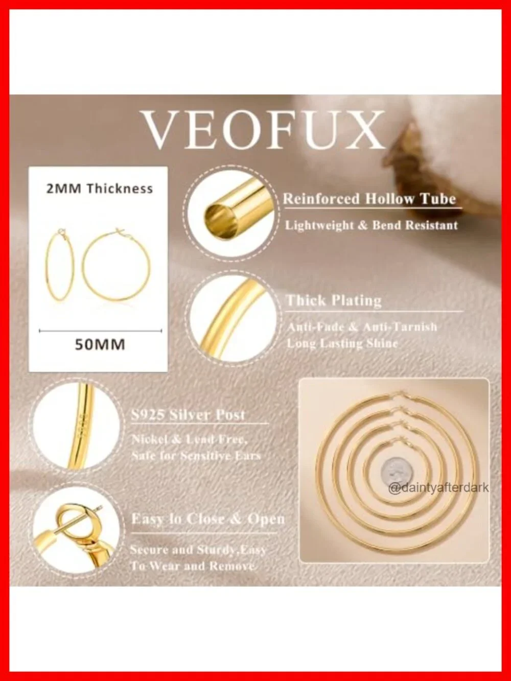 2MM Thin Gold Hoop Earrings for Women Hypoallergenic Lightweight